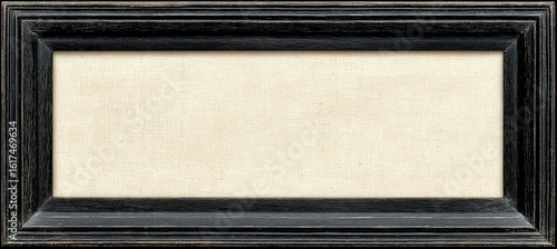 Dark Wooden Frame on Beige Canvas