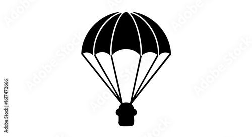 A simple graphic of a parachute, ready for a descent.