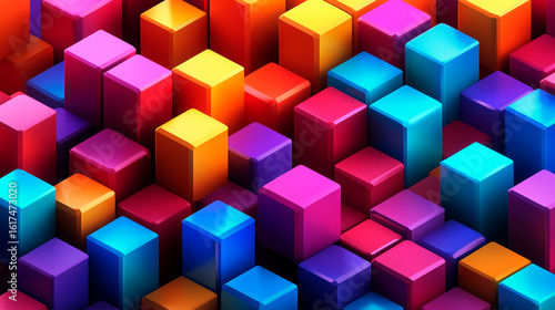 Vibrant Isometric Cubes in Modern 3D Design

