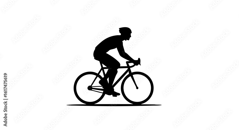 Obraz premium A cyclist riding a road bike silhouette against a neutral backdrop.