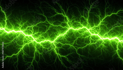 Green Energy: A vibrant and electrifying image of green lightning crackling across the frame, symbolizing the raw power of nature and innovation.