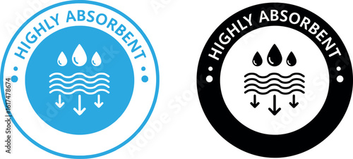 Highly absorbent icon vector graphic for product label and packaging design use