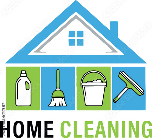 Home cleaning services professional house cleaning and maid service company logo
