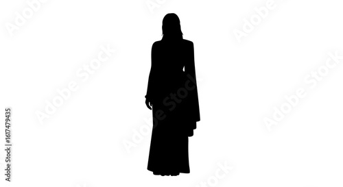 Silhouette of a Woman Wearing an Abaya Dress.