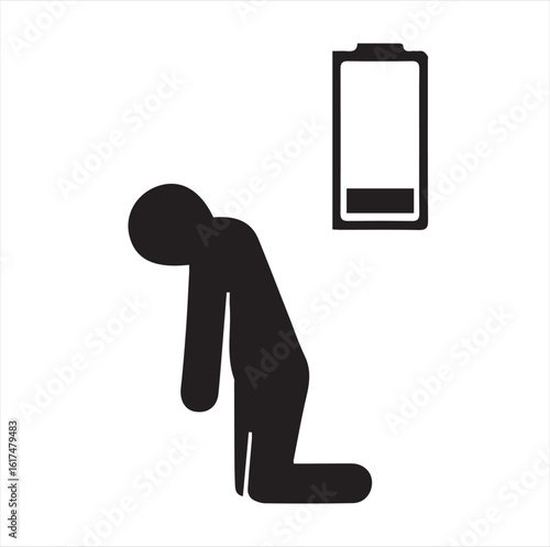 Flat design illustration vectors of people getting tired giving up despairing etc
