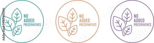 No added preservatives label design for organic food and natural product branding