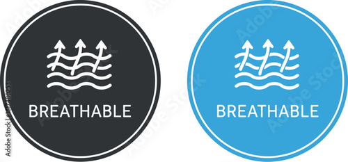 Breathable fabric technology for apparel and sportswear product features icon