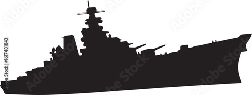 Battleship Silhouette vector illustration