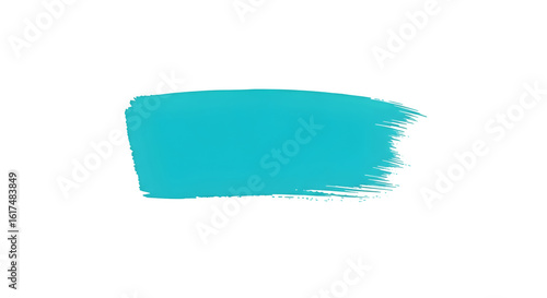 Minimal Abstract Turquoise Brush Stroke Element with No Background