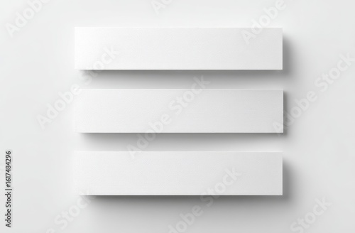 Three blank white rectangles, layered
