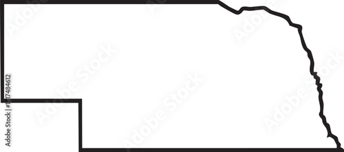Vector State Outline Nebraska