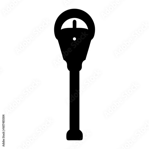 Classic Parking Meter Silhouette Icon Representing Urban Transportation and Payment System