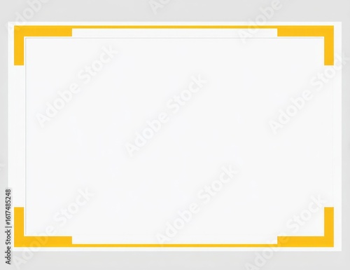 Blank white document with a yellow border