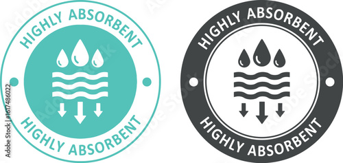 Highly absorbent material icons for product packaging and marketing use vector image