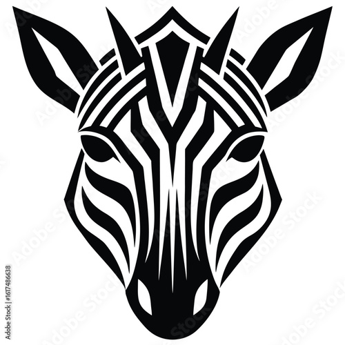 zebra head vector