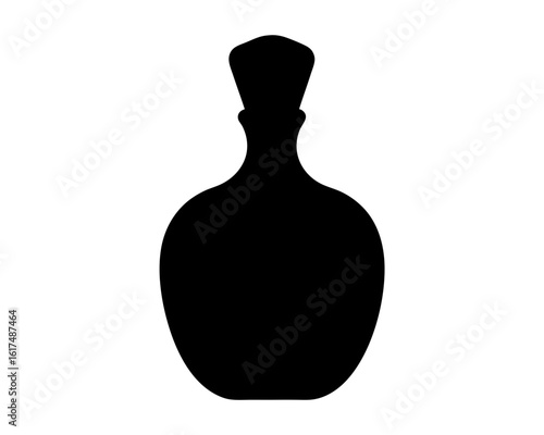 Silhouette of an old style bottle or decanter with stopper
