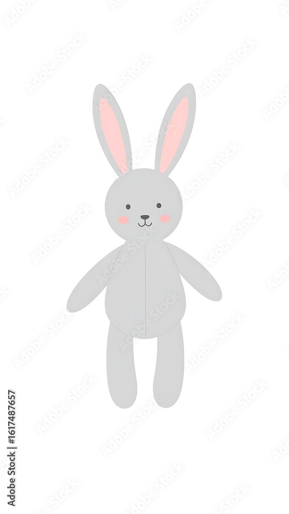 Cute gray rabbit toy illustration Cute gray rabbit toy illustration
