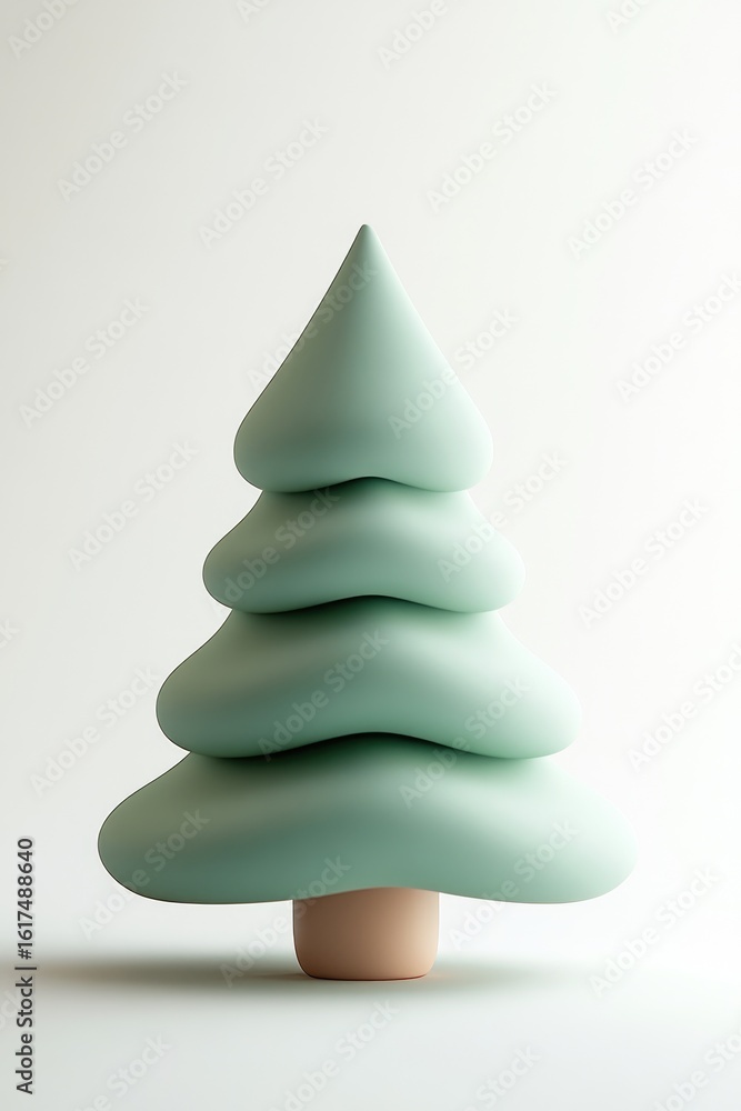 Pastel-colored, stylized Christmas tree Pastel-colored, stylized Christmas tree