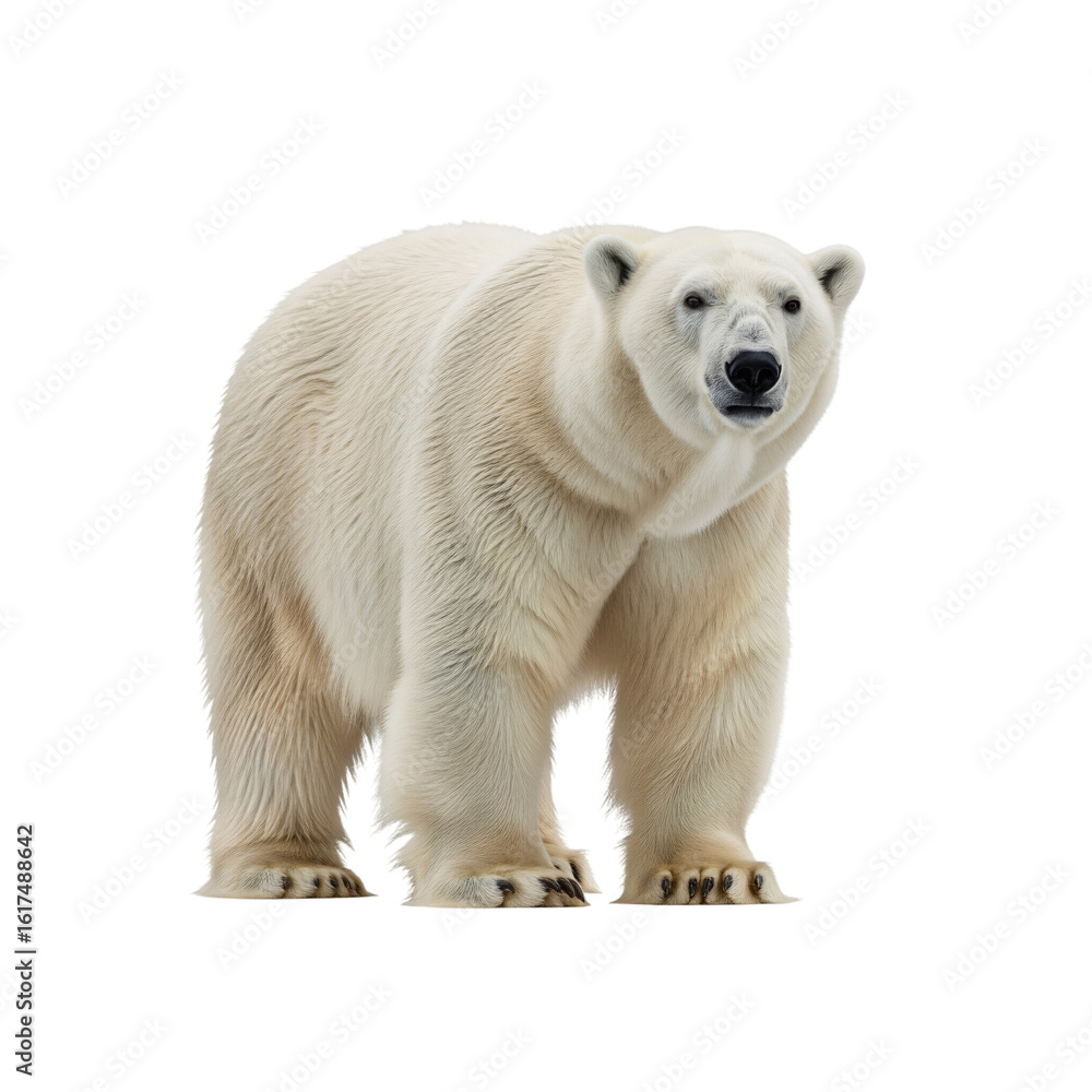 Fototapeta premium Grand Polar Bear Standing Majestic on Transparent Background
