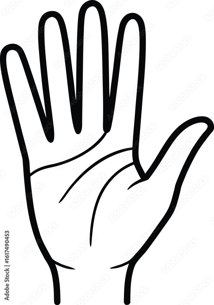 Obraz premium Open Hand Outline Icon