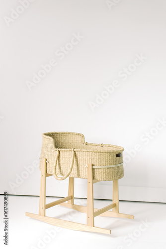 Blank White Wall Space Studio Baby Basket Bassinet