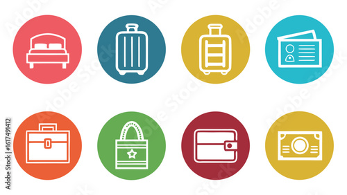 Collection of design icons set representing hotel  business Elemants amenities and services