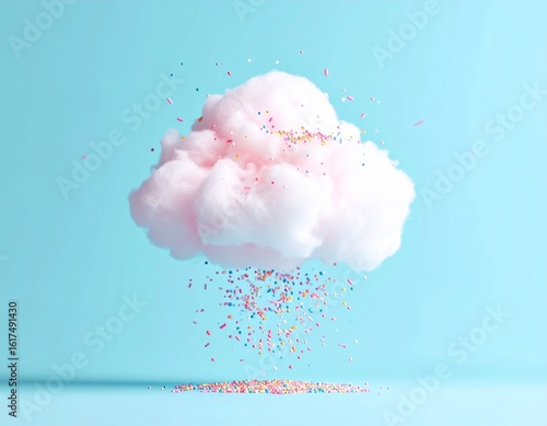 Cotton Candy Cloud Raining Pastel Confetti Sprinkles