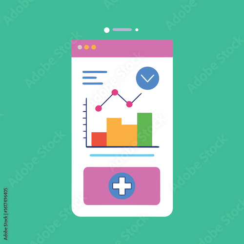 Smartphone Health App Dashboard UI Vector Design Template