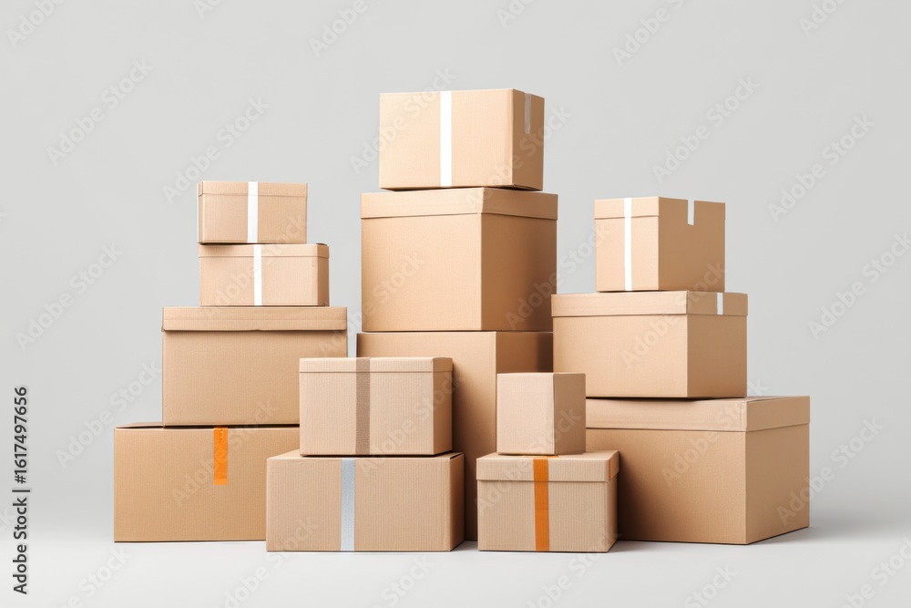 Fototapeta premium stack of cardboard boxes