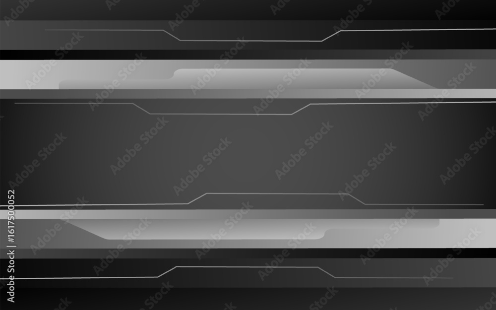 Fototapeta premium Abstract grey metallic black circuit futuristic background