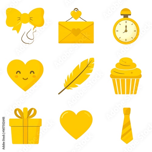 Collection of yellow icons