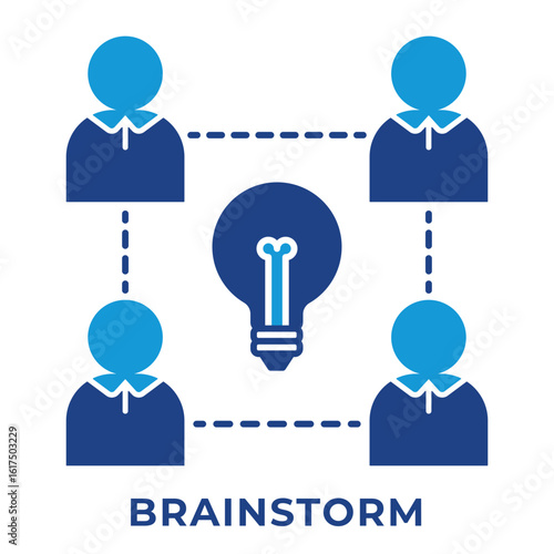 Single Icon Brainstorm, Perfect for Presentation, Website, Apps and more, Icon Blue Style