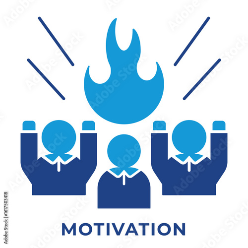 Single Icon Motivation, Perfect for Presentation, Website, Apps and more, Icon Blue Style