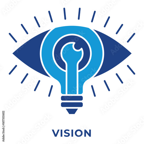 Single Icon Vision, Perfect for Presentation, Website, Apps and more, Icon Blue Style