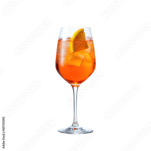 aperol spritz cocktail isolated on transparent background