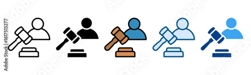 Consumer Lawsuit Icon Set Multiple Style