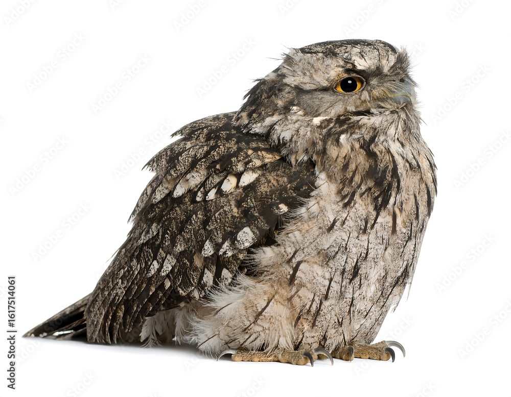Fototapeta premium Close-up profile view of a tawny frogmouth