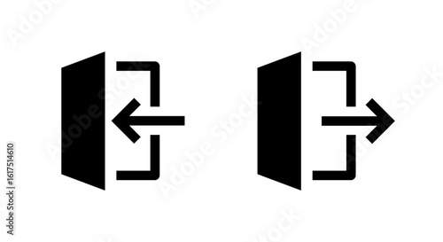 Account login and logout icon. Door with arrow enter and exit symbol