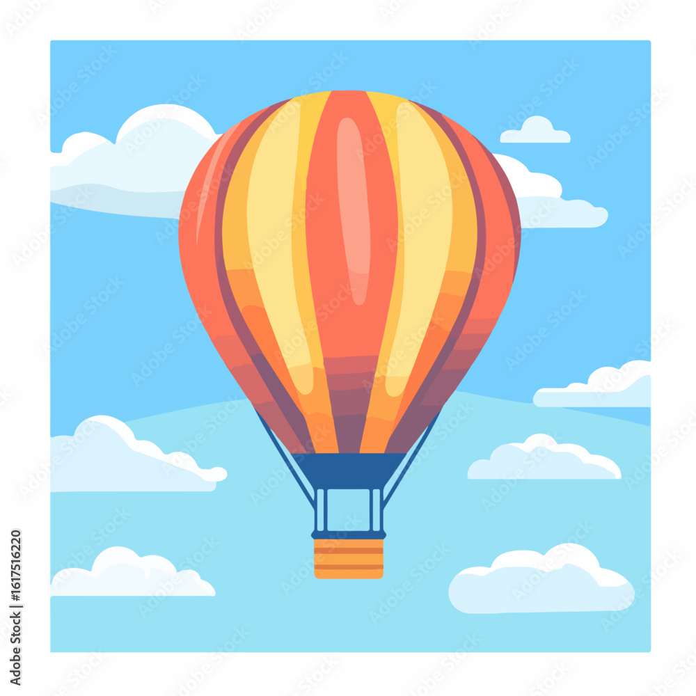 Naklejka premium Hot air balloon vector diagram