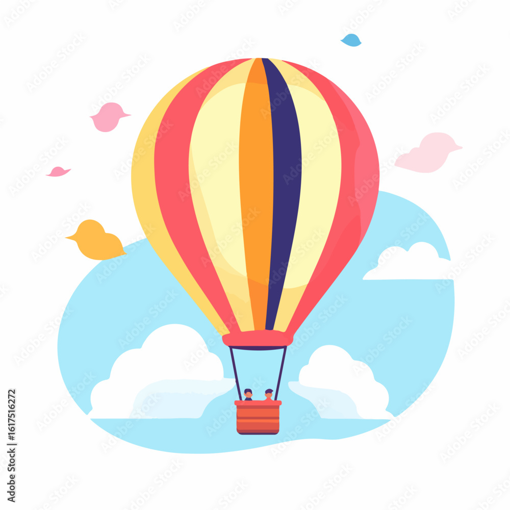 Obraz premium Hot air balloon vector diagram