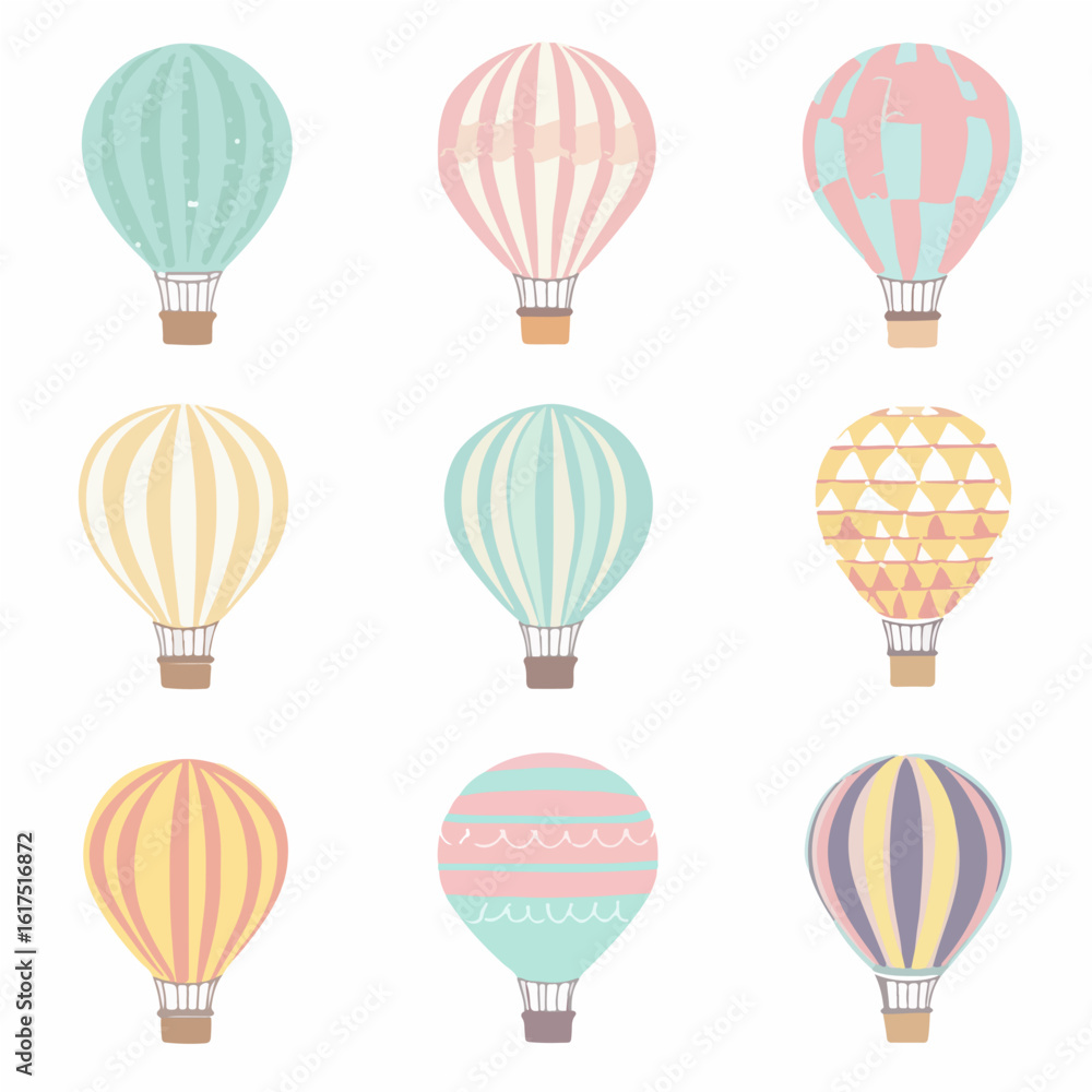 Fototapeta premium Hot air balloon vector diagram