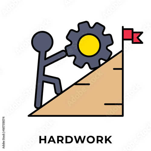 Single Icon Hardwork, Perfect for Presentation, Website, Apps and more, Icon Line Color Style