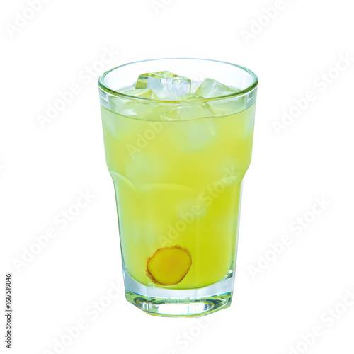 Wallpaper Mural Refreshing ginger ale with ice isolated on transparent background Torontodigital.ca