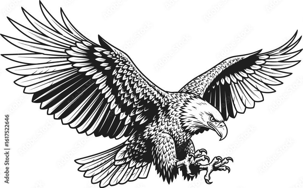Obraz premium Download detailed eagle vector graphic design for tattoo art and print ready for free use now