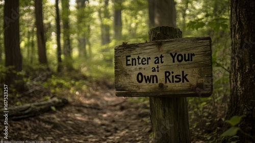 Weathered Wooden Sign Reading 