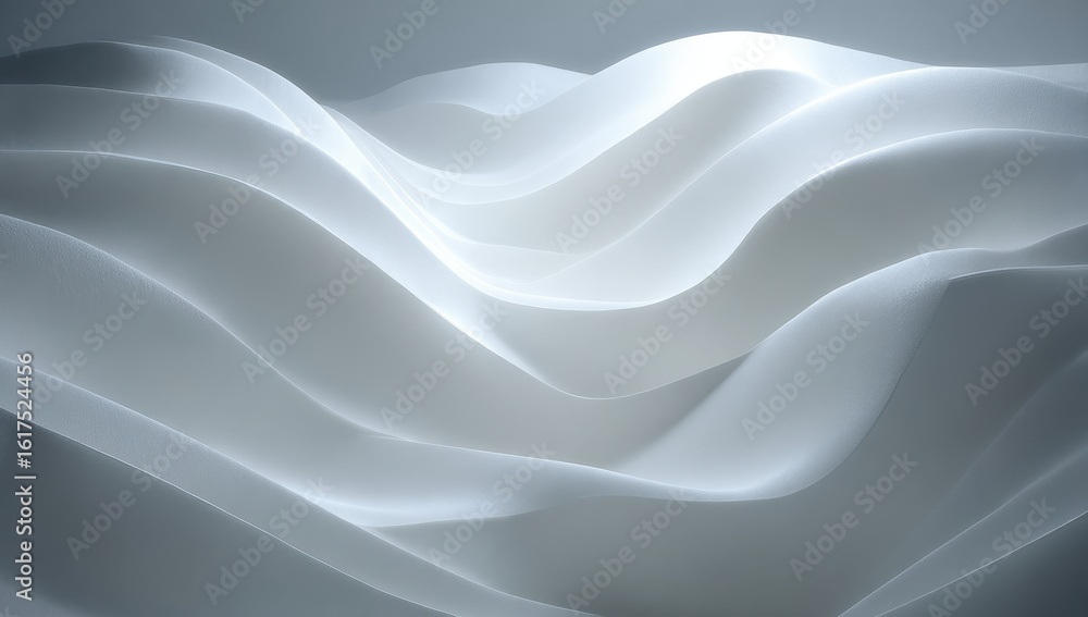 Obraz premium Abstract, flowing white fabric