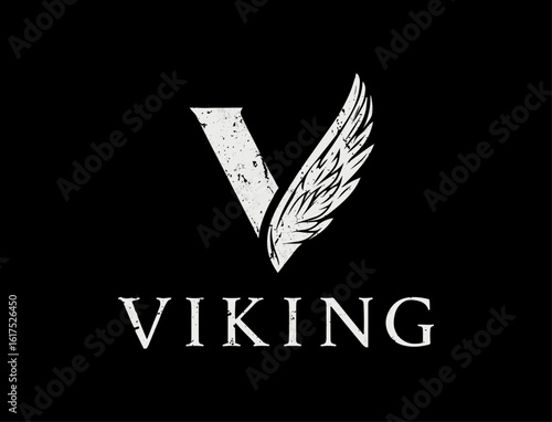  Viking Letter V with Single Wing Logo