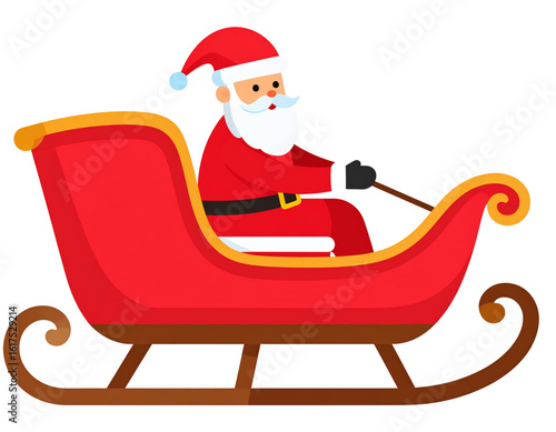 santa claus on the sled