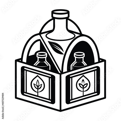 Outline illustration of a herbal tea and relaxation box