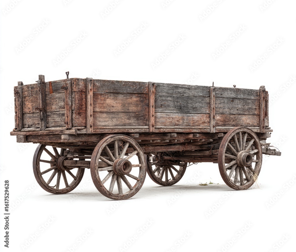 Fototapeta premium Aged wooden farm wagon